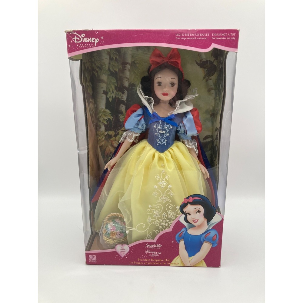 Vintage Disney Princess Snow White 14" Porcelain Keepsake Doll 2003 in Box